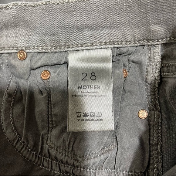MOTHER The Vamp Skinny Jeans Gray Size 28 Split Hem Ankle Length - Picture 6 of 7